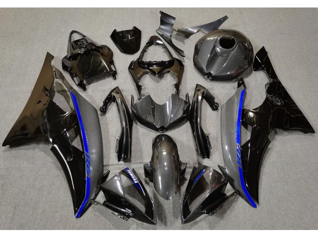 Fibra Di Carbonio & Blu 08-16 Yamaha R6 Carene Moto