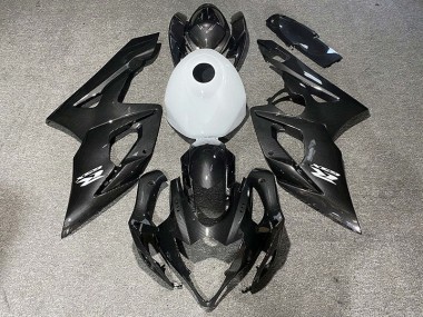 Fibra Di Carbonio Stile & Bianco Lucido 05-06 Suzuki GSXR 1000 Carene Moto
