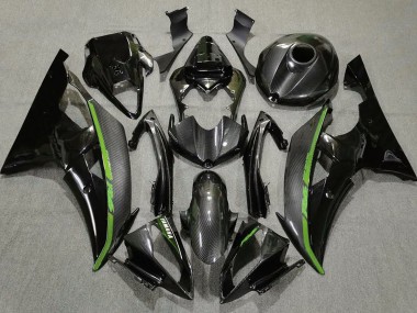Fibra Di Carbonio & Verde 08-16 Yamaha R6 Carene Moto