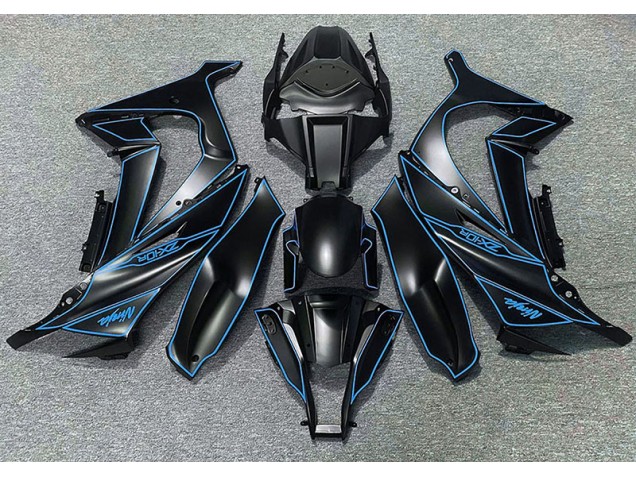 Fodera Nera Opaca & Blu 11-15 Kawasaki ZX10R Carene Moto Fodera Nera Opaca & Blu 11-15 Kawasaki ZX10R Carene Moto