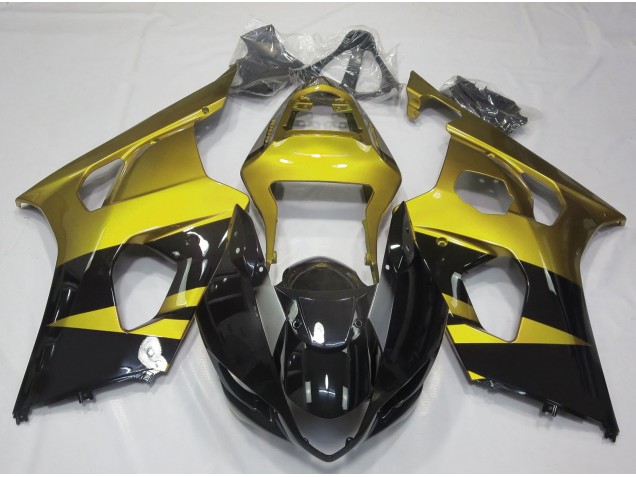 Giallo Lucido & Nero 03-04 Suzuki GSXR 1000 Carene Moto