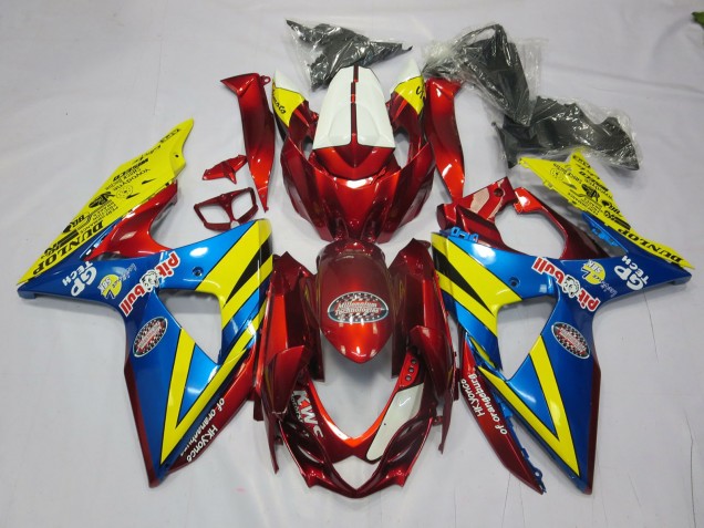 Giallo Rosso & Blu 09-16 Suzuki GSXR 1000 Carene Moto