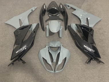 Grigio Lucido & Nero 09-12 Kawasaki ZX6R Carene Moto