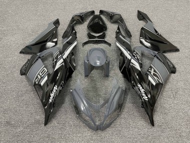 Grigio Lucido & Nero 13-18 Kawasaki ZX6R Carene Moto