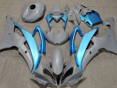 Grigio Opaco & Azzurro 08-16 Yamaha R6 Carene Moto