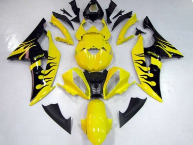 Jaune Flamme 08-16 Yamaha R6 Carene Moto