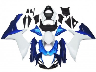 Kit Stile Semplice Bianco & Blu 11-24 Suzuki GSXR 600-750 Carene Moto