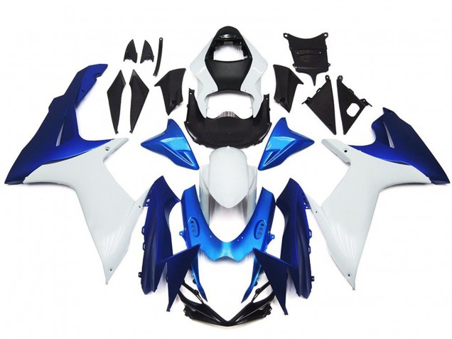 Kit Stile Semplice Bianco & Blu 11-24 Suzuki GSXR 600-750 Carene Moto Kit Stile Semplice Bianco & Blu 11-24 Suzuki GSXR 600-750 Carene Moto