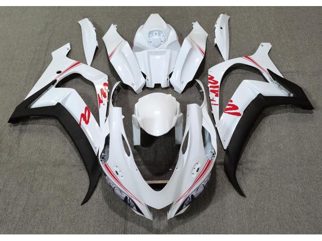 Loghi Bianco Perla & Rosso 16-19 Kawasaki ZX10R Carene Moto Loghi Bianco Perla & Rosso 16-19 Kawasaki ZX10R Carene Moto