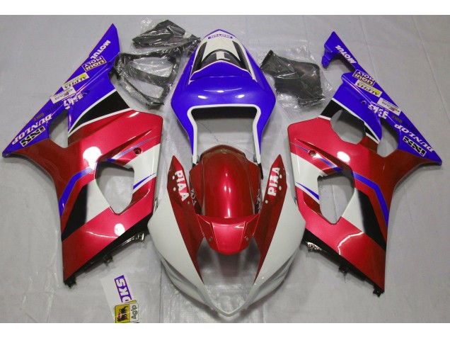 Lucentezza Candy Rosso & Blu 03-04 Suzuki GSXR 1000 Carene Moto Lucentezza Candy Rosso & Blu 03-04 Suzuki GSXR 1000 Carene Moto