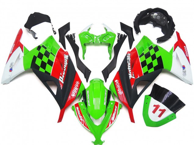 Lucido A Quadri Rosso & Nero 13-18 Kawasaki Ninja 300 Carene Moto Lucido A Quadri Rosso & Nero 13-18 Kawasaki Ninja 300 Carene Moto