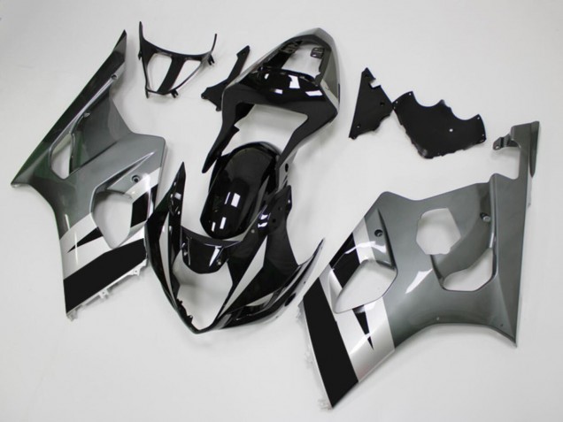 Comprare Carena Moto Suzuki GSXR 1000 2003-2004 - Nero Lucido Argento Grigio