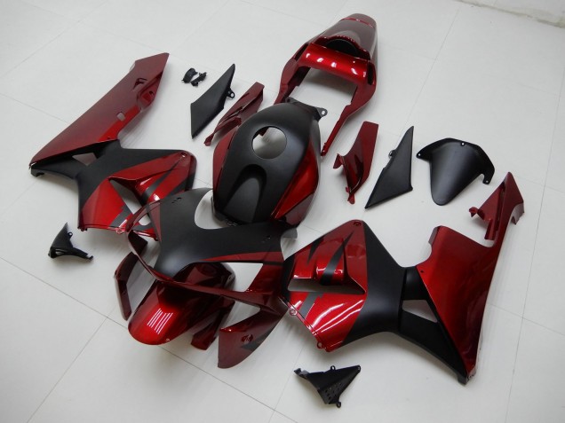Comprare Carena Moto Honda CBR600RR 2003-2004 - Rosso Nero Opaco Banda