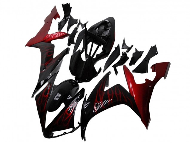 Comprare Carena Moto Yamaha YZF R1 2004-2006 - Nero Lucido Rosso Fiamma