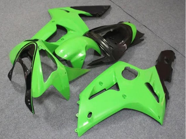 Comprare Carena Moto Kawasaki ZX6R 2003-2004 - Verde Chiaro Nero Lucido