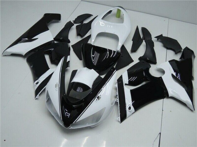 Comprare Carena Moto Kawasaki ZX6R 2005-2006 - Bianco Nero Lucido