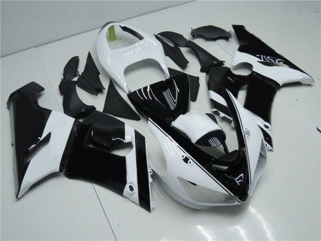 Comprare Carena Moto Kawasaki ZX6R 2005-2006 - Bianco Nero Lucido