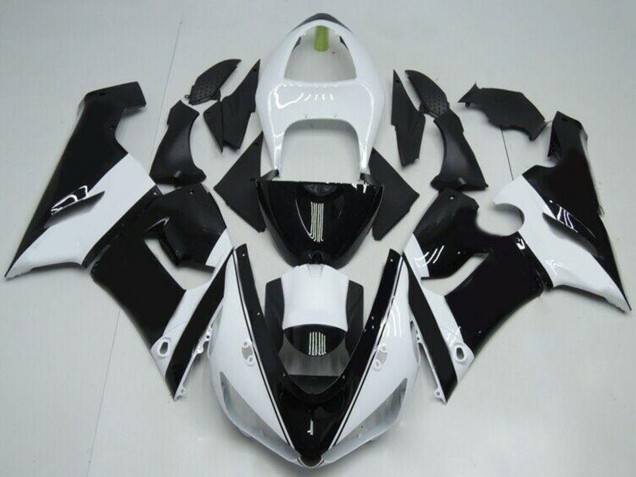 Comprare Carena Moto Kawasaki ZX6R 2005-2006 - Bianco Nero Lucido