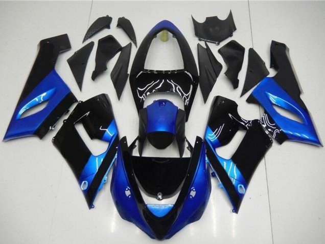 Comprare Kit Carena Moto Kawasaki ZX6R 2005-2006 - Blu Nero Lucido