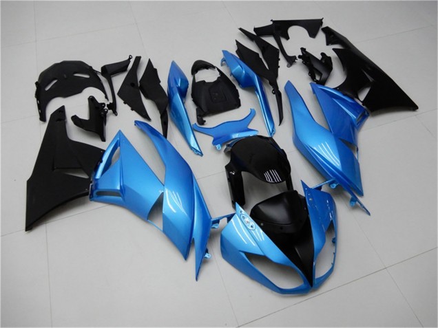 Comprare Carena Moto Kawasaki ZX6R 2009-2012 - Azzurro Chiaro Nero Lucido