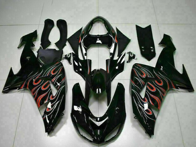 Comprare Kit Carena Moto Kawasaki ZX10R 2006-2007 - Nero Lucido Rosso Fiamma