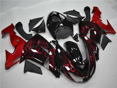 Comprare Carena Moto Kawasaki ZX10R 2006-2007 - Nero Lucido Rosso Fiamma