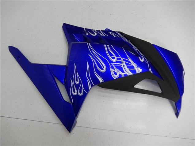 Comprare Carena Moto Kawasaki Ninja 300 EX300R 2013-2024 - Blu Nero Bianco Fiamma
