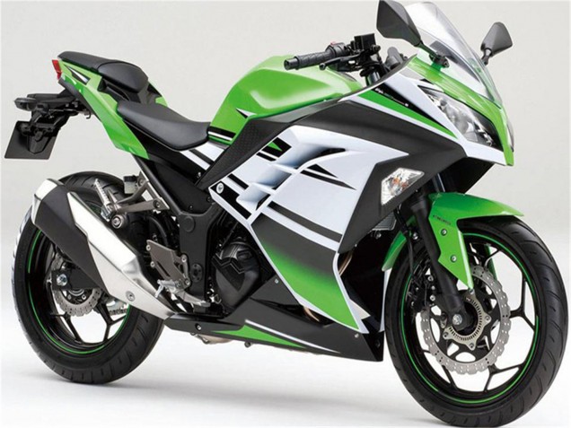 Comprare Carena Moto Kawasaki Ninja 300 EX300R 2013-2024 - Verde Bianco Nero Banda