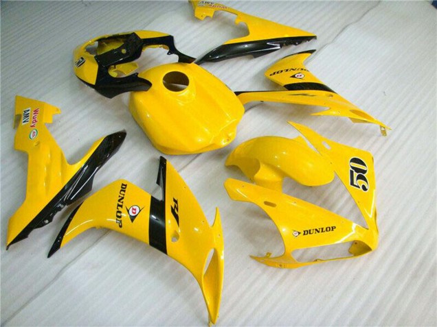 Comprare Carena Moto Yamaha YZF R1 2004-2006 - Giallo Nero Lucido Dunlop 50