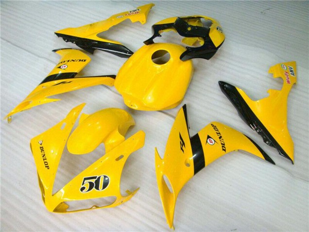 Comprare Carena Moto Yamaha YZF R1 2004-2006 - Giallo Nero Lucido Dunlop 50