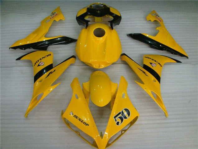 Comprare Carena Moto Yamaha YZF R1 2004-2006 - Giallo Nero Lucido Dunlop 50