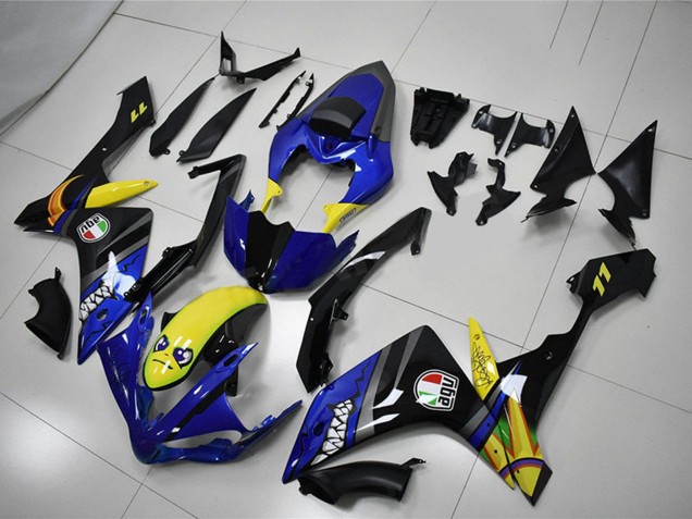Comprare Carena Moto Yamaha YZF R1 2007-2008 - Blu Giallo Nero Squalo
