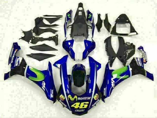 Comprare Carena Moto Yamaha YZF R1 2015-2019 - Blu Argento Nero Verde MoviStar