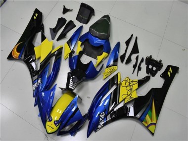 Comprare Carena Moto Yamaha YZF R6 2006-2007 - Blu Giallo Nero Lucido Squalo