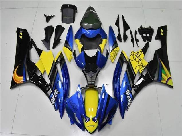 Comprare Carena Moto Yamaha YZF R6 2006-2007 - Blu Giallo Nero Lucido Squalo