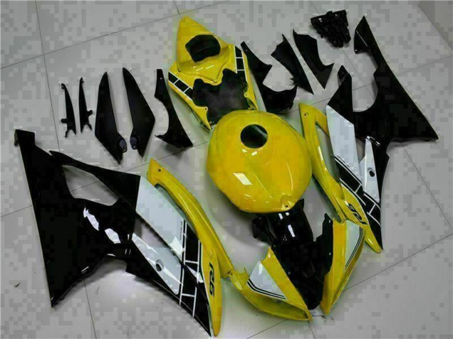 Comprare Carena Moto Yamaha YZF R6 2008-2016 - Giallo Bianco Nero Lucido