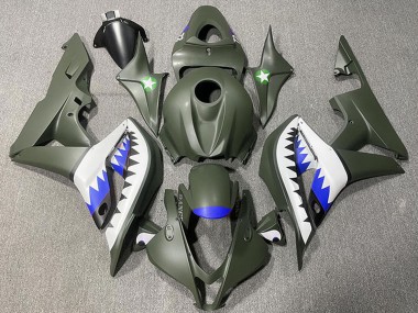 Comprare Carene Moto Honda CBR600RR 2007-2008 - Verde Militare Bianco Blu Squalo