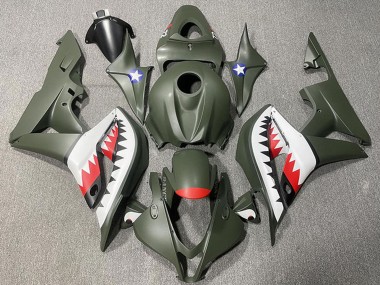 Comprare Carene Moto Honda CBR600RR 2007-2008 - Verde Militare Bianco Rosso Squalo