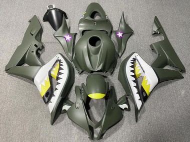 Comprare Carene Moto Honda CBR600RR 2007-2008 - Verde Militare Bianco Giallo Squalo