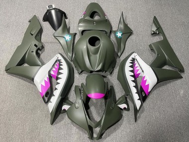 Comprare Carene Moto Honda CBR600RR 2007-2008 - Verde Militare Bianco Rosa Squalo