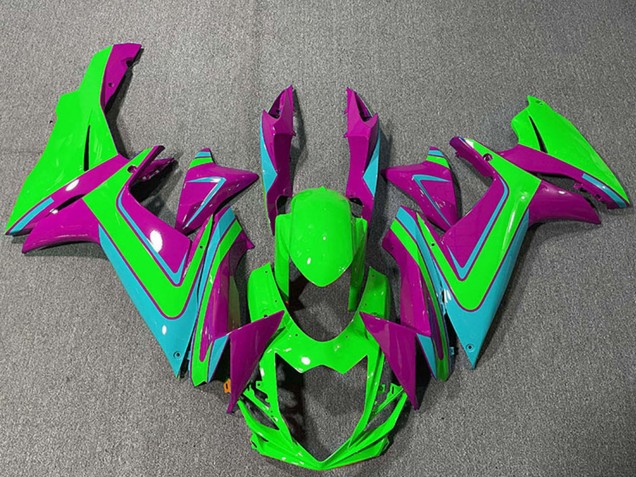 Comprare Carene Moto Suzuki GSXR 600 / GSXR 750 2011-2024 - Verde Magenta Azzurro Chiaro