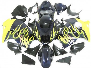 Comprare Carene Moto Suzuki GSXR 1300 1996-2007 - Nero Lucido Giallo Fiamma