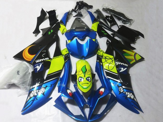 Comprare Carena Moto Yamaha YZF R6 2008-2016 - Blu Giallo Nero Squalo