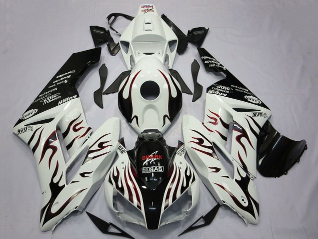 Comprare Carene Moto Honda CBR1000RR 2004-2005 - Bianco Nero Lucido Rosso Fiamma