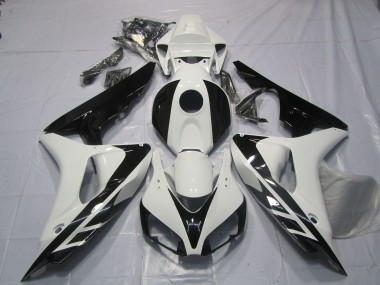Comprare Carene Moto Honda CBR1000RR 2006-2007 - Bianco Nero Lucido OEM Stile No Decals