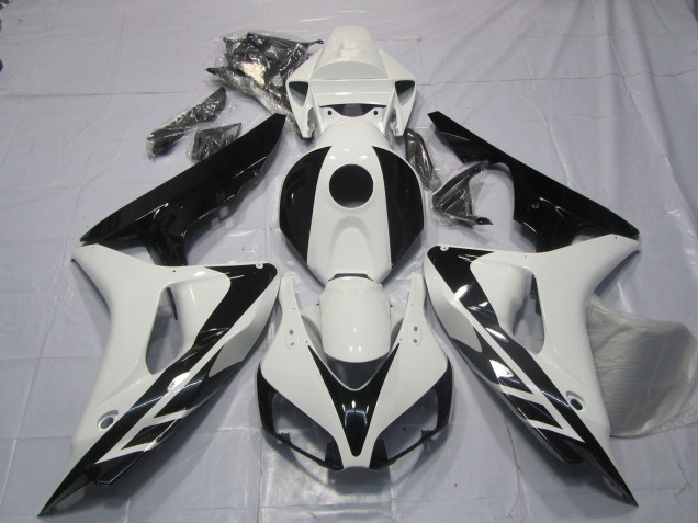 Comprare Carene Moto Honda CBR1000RR 2006-2007 - Bianco Nero Lucido OEM Stile No Decals