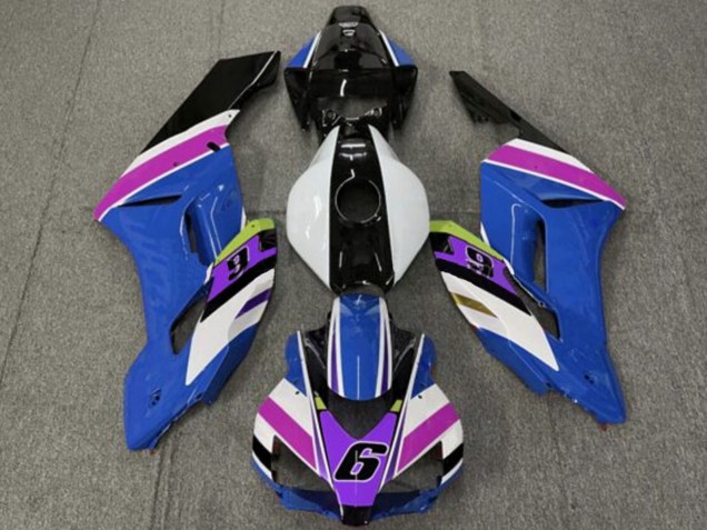 Comprare Carene Moto Honda CBR1000RR 2004-2005 - Bianco Blu Viola Giallo Nero Lucido 6