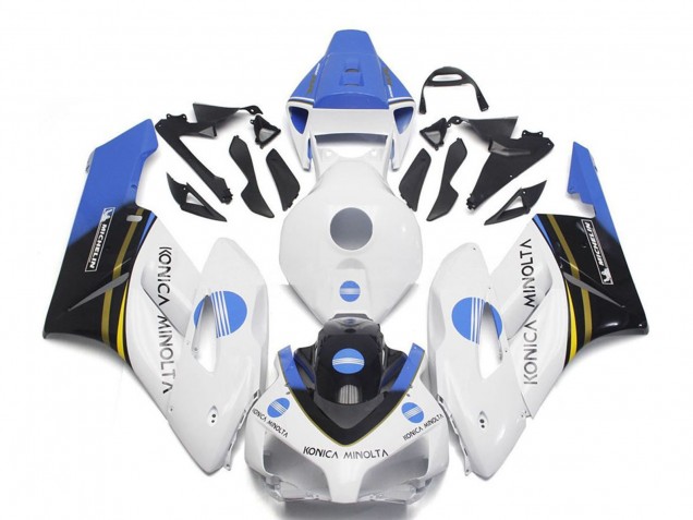 Comprare Carene Moto Honda CBR1000RR 2004-2005 - Bianco Azzurro Chiaro Nero Lucido Konica Minolta
