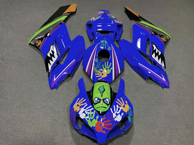 Comprare Carene Moto Honda CBR1000RR 2004-2005 - Blu Verde Arancia Nero Squalo