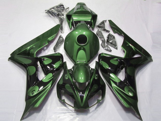 Comprare Carene Moto Honda CBR1000RR 2006-2007 - Verde Nero Lucido Fiamma
